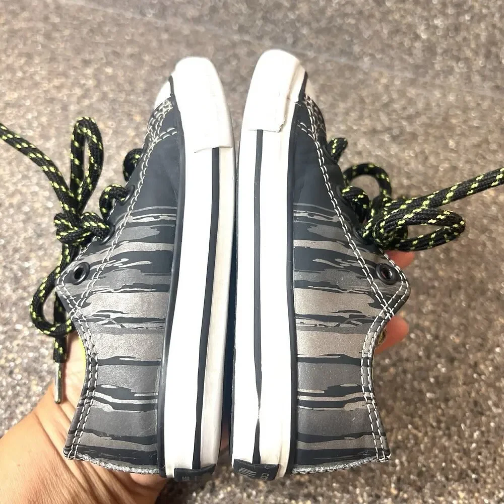Converse All Star Kids Infant 7 Low Black/Gray Synthetic Sneakers Shoes Lace Up